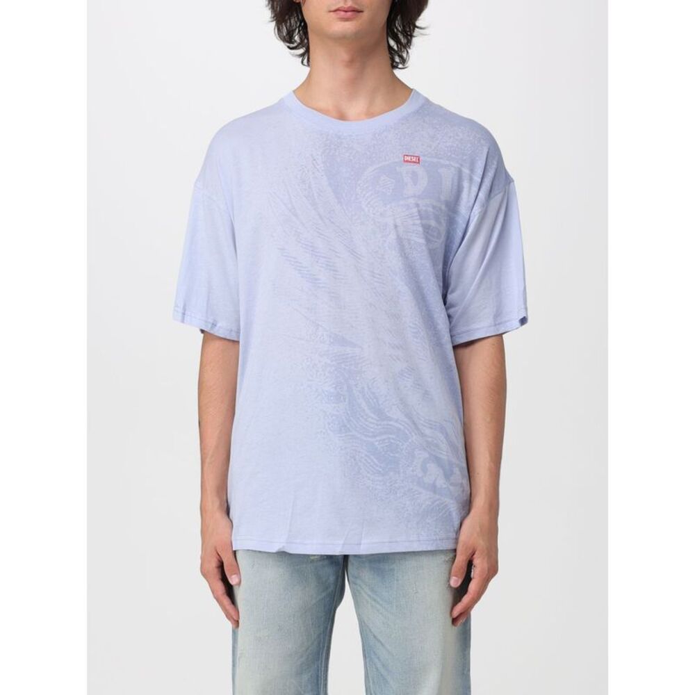 Diesel Men Relaxed Fit Cotton Crew-Neck T-Shirt Diesel With Graphic Logo Print